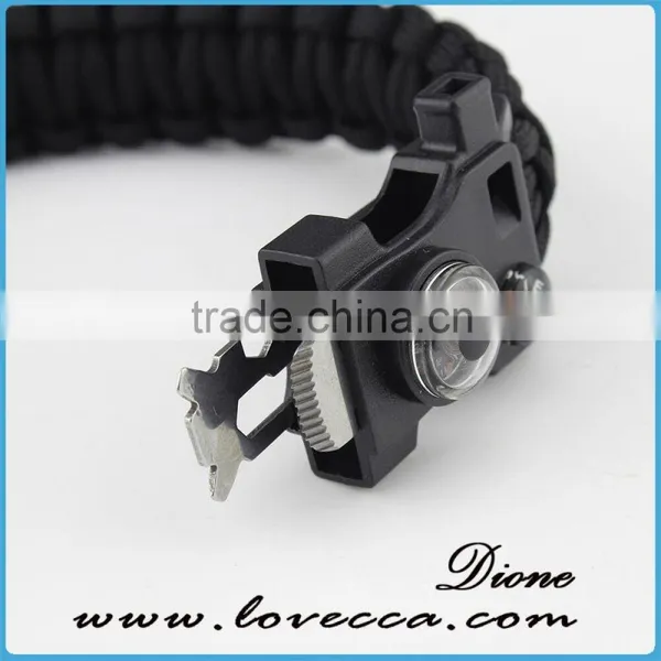 2016 Hot Wholesale Survival Tactical Whistle Compass Fire Starter 550 Paracord Bracelet With Flint photo-4