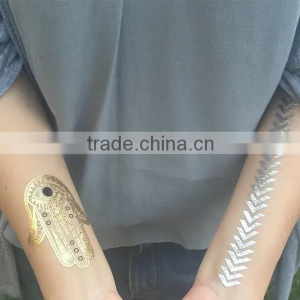 Elegant Jewelry Gold and Silver Temporary Tattoo