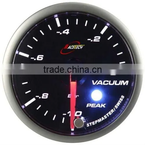 52mm Smoke Lens/ Super White & Amber LED Vacuum Gauge With Warning & Peak Recall/with Sensor