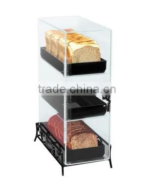 Clear Acrylic 3 Level Bread Box with Wire Base(WB-B-128)