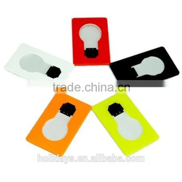 Perfect Promotion Gift Portable Pocket Bulb Shape LED Card Light Lamp photo-3