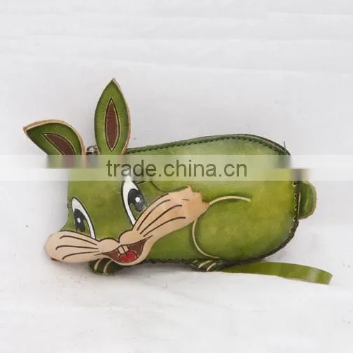 Handmade Leather Large Rabbit Coin Purse photo-3