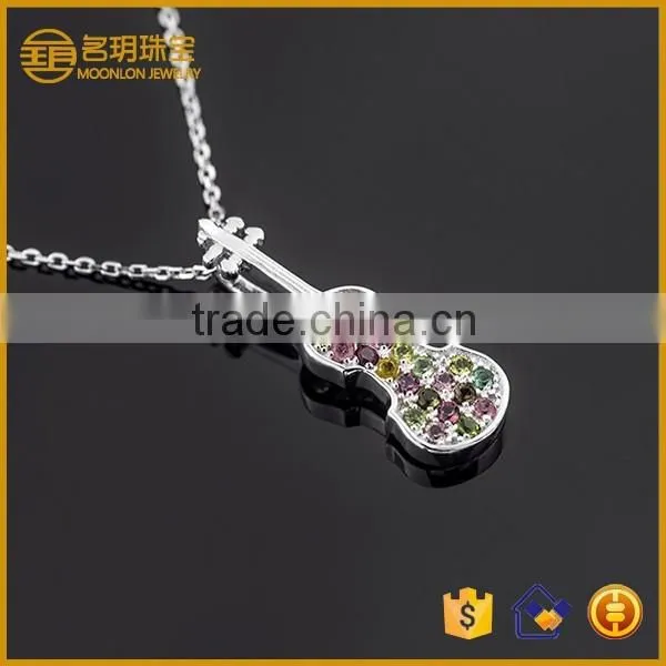 Moonlon Jewelry 925 Silver Charms Black Tourmaline Pendant