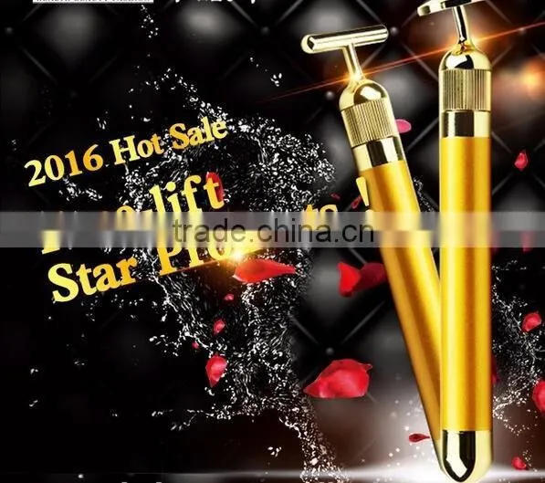 T-shaped Beauty Bar 24k Golden Vibrating Facial Massager 24K Lifting Beauty Esthetic Bar photo-6