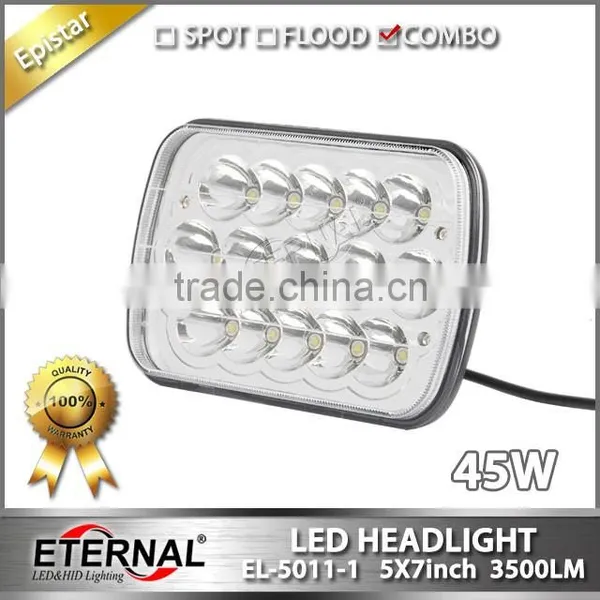 5x7in 45W Sealed Beam Led Headlight Dual Beam Light With H4 Plug for Automotive Truck photo-3