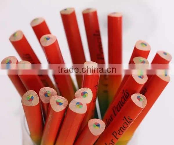 Hot Sales 7inch Triangle Four Color Lead Rainbow Wooden Color Pencils photo-3