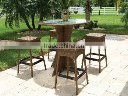 2016 Wicker Outdoor Patio Furniture Bar Drink Chairs and Table photo-2