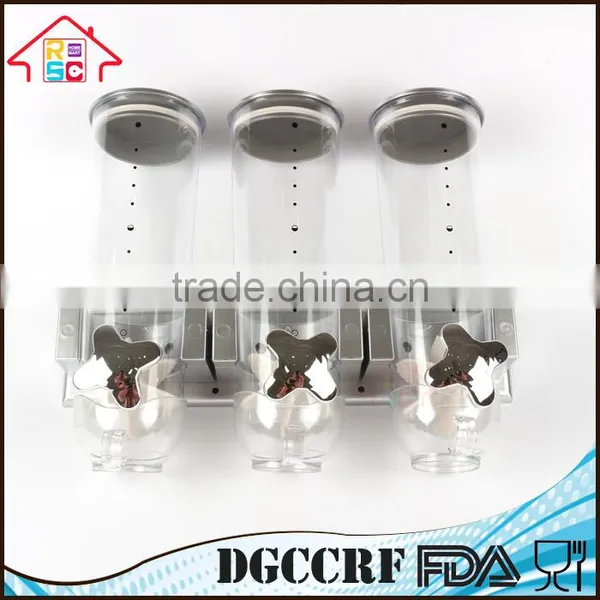 NBRSC Plastic Cheap Double/Triple Wall Mounted Home Breakfast Cereal Dispenser Bulk Food Storage Container for Sale photo-4