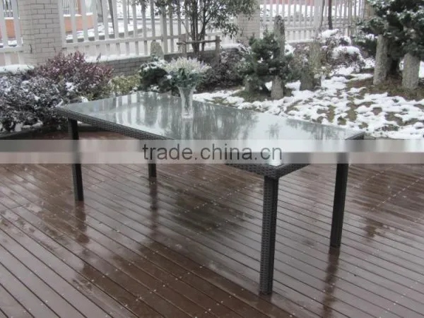 All Season Outdoor Furniture Rectangle Rattan Table and Chairs Dining Set photo-2