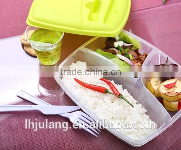 Wholesale Foodgrade Plastic Lunch Box With Fork and Knife,plastic Lunch Box With Fork photo-3