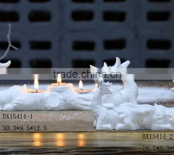 Ceramic White Deer Tea Light Porcelain Candle Holders Wholesale
