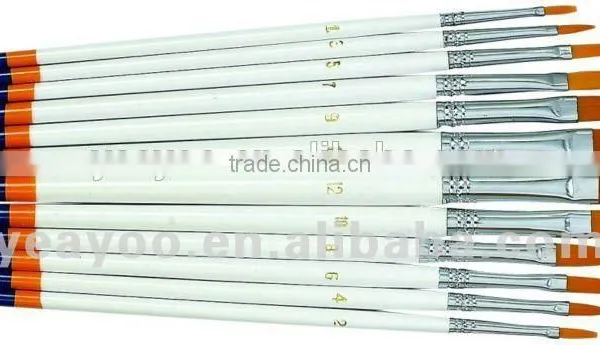 10pcs/set Gold Nylon Hair Watercolor Painting Brushes Artist Brushes Paintbrushes for Sale photo-2
