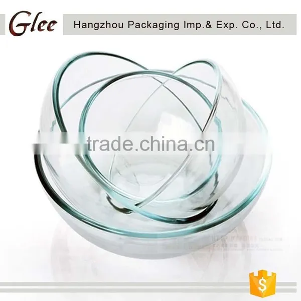 Elegant Graceful Custom Wholesale Rose Carved Footed Low Mixing Glass Bowl photo-3