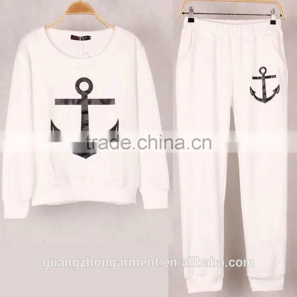 Letter Geometric Print Hoodies Pants Sets Women Sport Wear Loose Suit Tracksuit photo-6