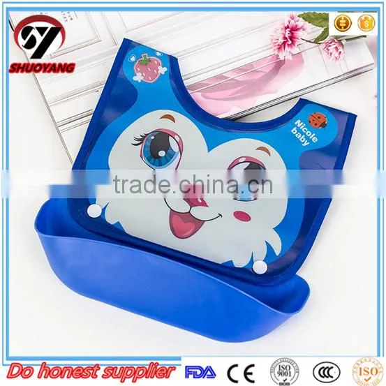 SHUOYANG Wholesale Custom Waterproof Baby Bibs Plastic Back Baby Bib Silicone Cotton Bib for Baby photo-3