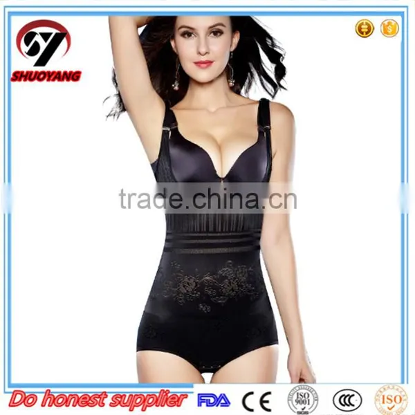 Women Floral Bodysuits Shapewear Underwear Plus Size Body Shaper Waist Corsets B photo-5