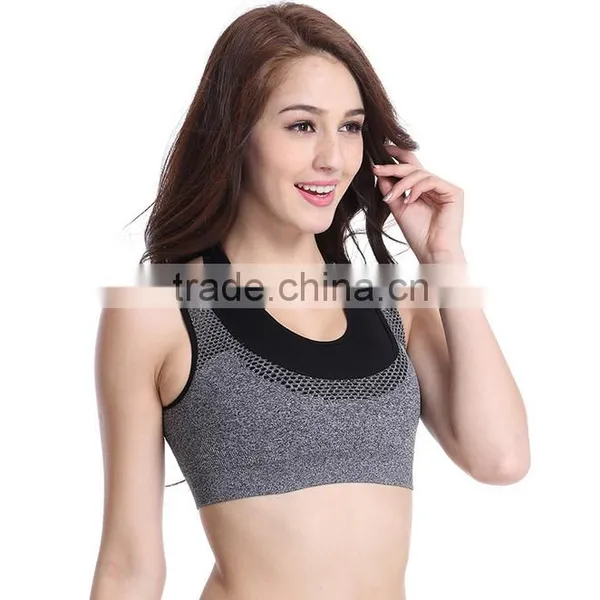 Net Shape Sexy Fitness Athletic Padded Seamless Women Wholesale Sports Bra photo-3