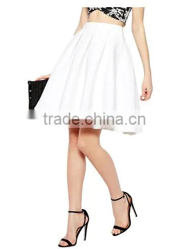 Solid High Waist Ruffled Mini Skirt