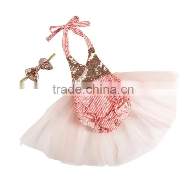 Newest Birthday Kids Tutu Skirts Sequin Romper Tutu Set 2 Piece Skirt Sets photo-2