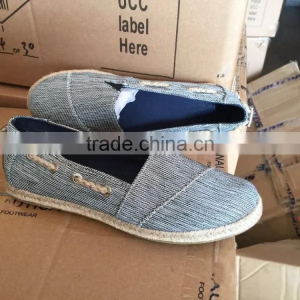 Rope Sole Ladies Shoes Closeout Brand Name Women Slip-on Flat Shoe Excess Stock photo-4