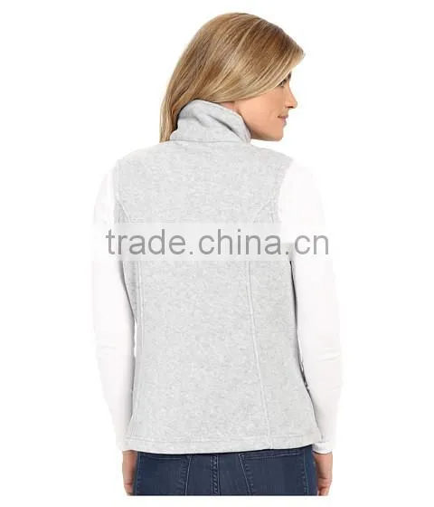Women Sportwear Comfortable Spring Vest Sleeveless Fleece Sweatshirt With Full Zip photo-4