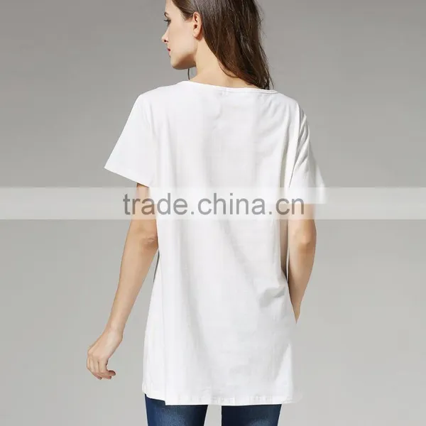 Thin Maternity Tops End Breastfeeding Clothing Scoop Neck Pregnant Mother T-shirts photo-3