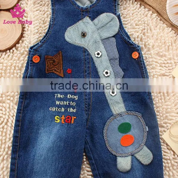 Wholesale Baby Jeans Children Denim Overalls Kids Carton Giraffe Fashion Jeans photo-2