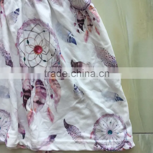 WY-672 Kids Printed Top Stock Milk Silk Top for Girls Pakistani Frocks Yiwu China Ruffle Clothes photo-3