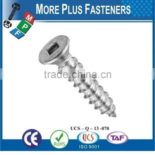 Made in Taiwan Zinc Plated Silicon Bronze Solid Brass Flat Head Square Drive Robertson Wood Screw photo-6