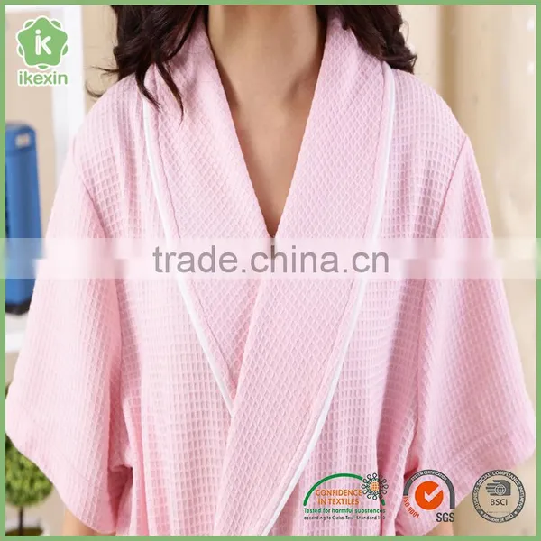 Multi Coloured Twill Waffle Bamboo Fiber Hotel Bathrobe photo-3