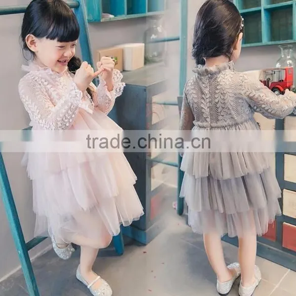 Latest Girls Design Long Sleeve Ruffle Girls Boutique Dress photo-4