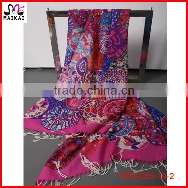 Fashionable New Design Circle Printed Wool Scarf for Women photo-2