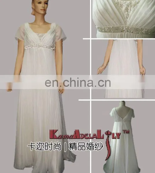 EM722 Short Sleeve Gravida Taffeta Wedding Dress Wedding Gown