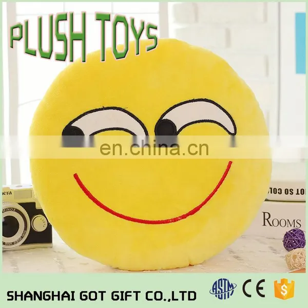 Cute Custom Stuffed Whatsapp Emoji Yellow Round Pillow Plush Toy photo-4