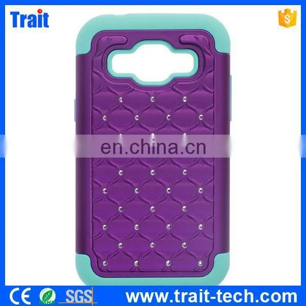 2015 Shenzhen Factory Diamond Silicone+ PC Back Case for Samsung Galaxy J1 J100 photo-2