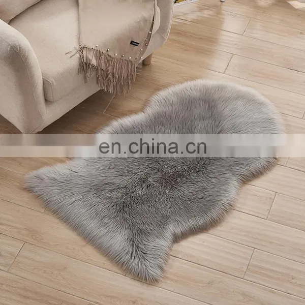 Factory Custom Luxury and Soft White Fur Rugs Faux Carpets for Room photo-6