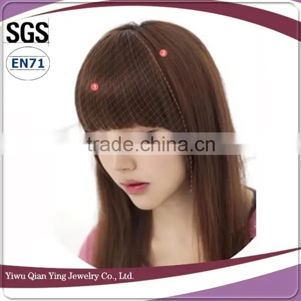 Fashion Girl Synthetic Clip Natural Hair Neat Bangs photo-3