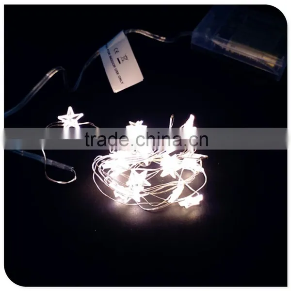 Battery Operated Warm White Copper Wire With Little Stars Mini Led Christmas Lights photo-5