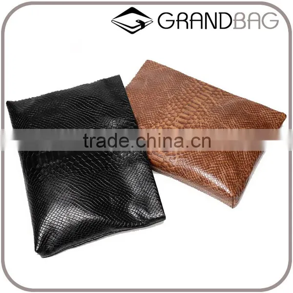 Fashion Genuine Cow Leather Python Pattern Lady Clutch Bag Purse for Men