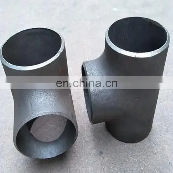 Black Butt Welding Pipe Fitting Tee Seamless Straight/Reducing Tee Black Beaded With Ribs Equal Tee For Structure Pipe photo-3