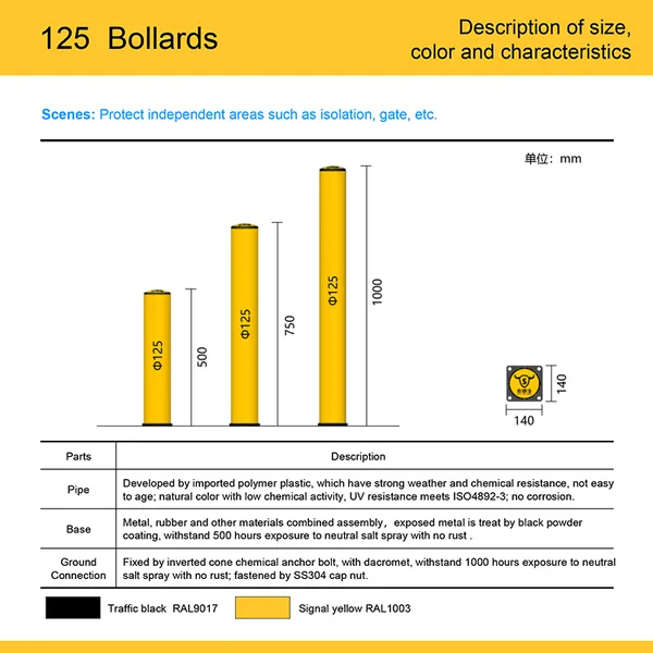 Flexible Bollard Height Bollard Post Safety Bollard Post Yellow Speed Door Protection photo-3