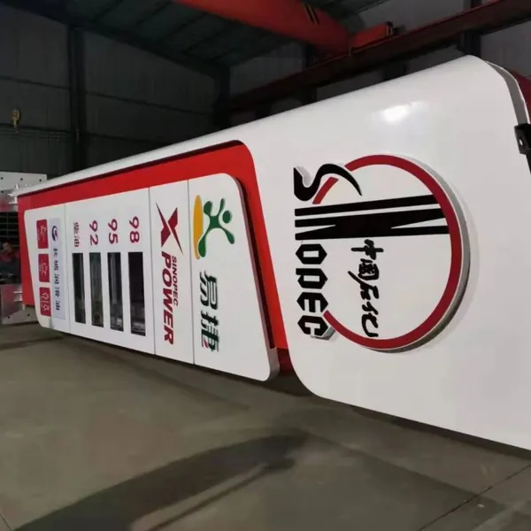 Gas station advertising light signs, brand poles, can be customized in size