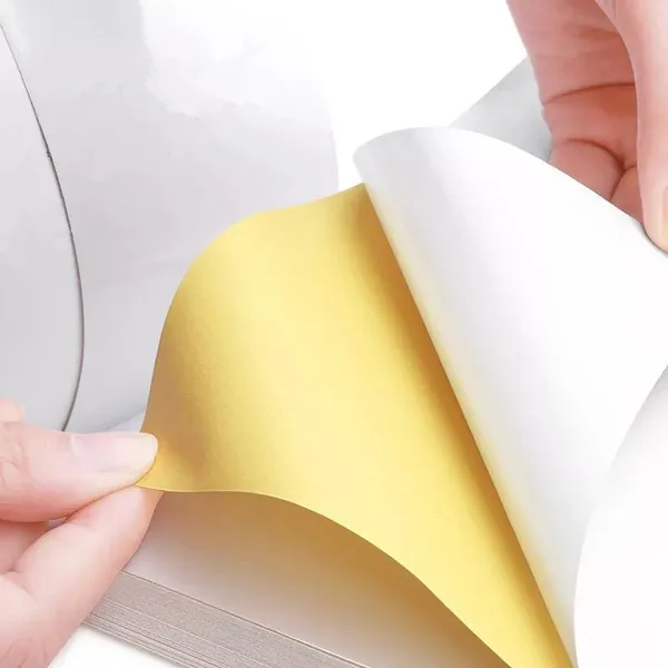 Wholesale Jumbo Roll 80gsm Semi Gloss Coated Paper Label Stock With Hot Melt Glue Glassine Liner For Label Printing Factory Daily Goods Stickers photo-5