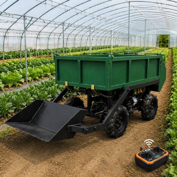 Remote Control Hydraulic Dumping Transporter with Self Loading Function for Industrial and Agricultural Material Handling