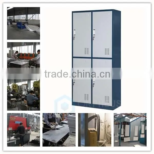 Promotional Unassembled Double Tier 4 Doors Metal Wardrobe Lockers for School Gym Locker photo-6