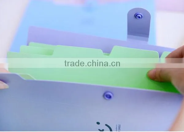 A4 Colorful Pvc Tab File Expanding File Folder With Button and 5 Pockets Very Suitable for Personal Work Supplier's Choice photo-4