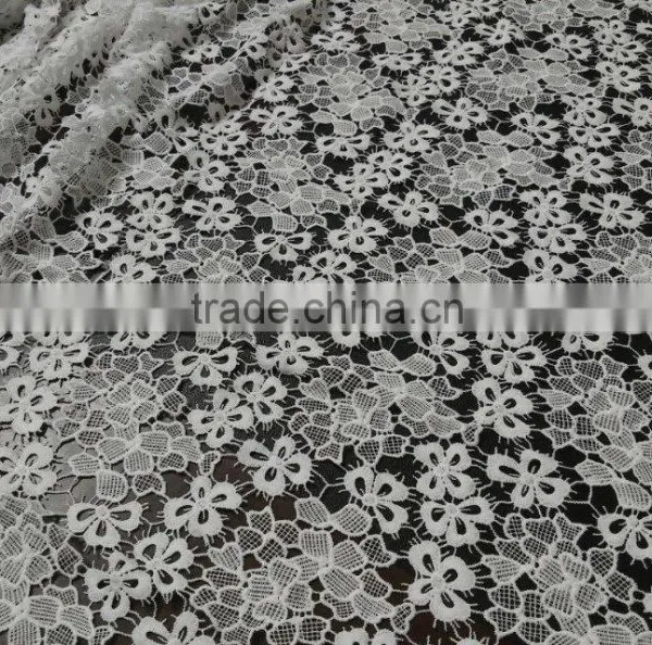 2016 New Design Milk Silk 100% Polyester Chemical Lace Water Soluble Embroidery Lace Textile for Dress photo-5