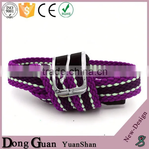2016 Hot Sale Woven Cotton Belt Black Stretch Soft Genuine Leather