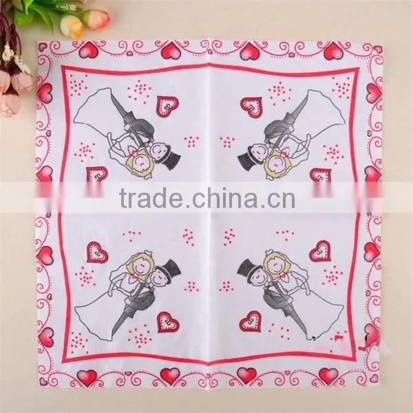 20 Pcs Bride and Groom Paper Napkin for Wedding Party Decoration Supplies photo-2