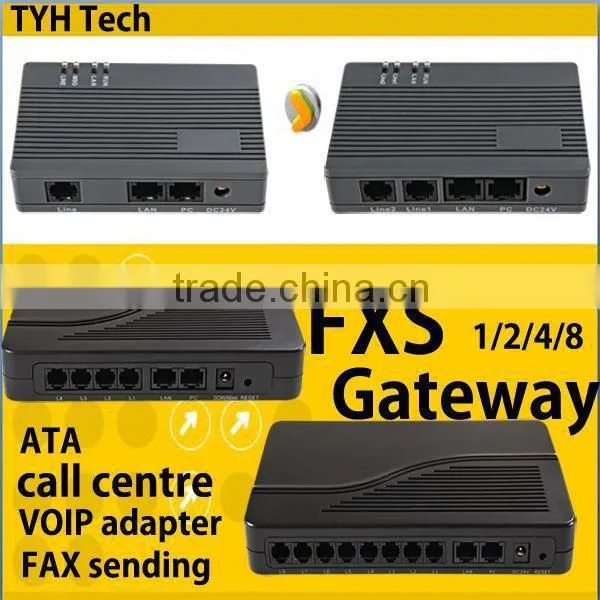 8 Port Fxs Gateway Support SIP&H.323 Protocal Voip Phone Adapter Ippbx